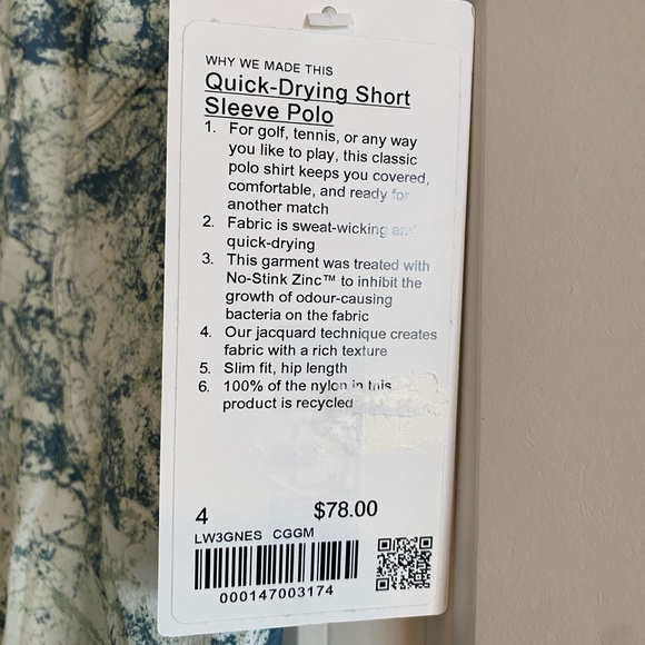 Lululemon Quick-Dry Short Sleeve Polo Shirt Size 4 CGGM - Picture 2 of 4